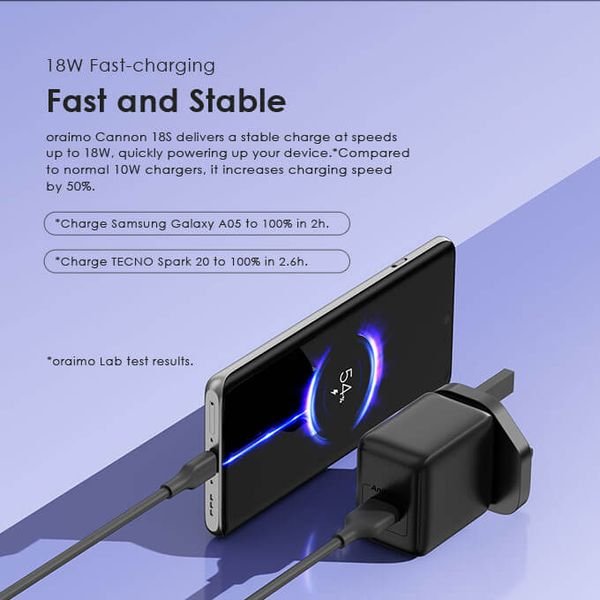 Oraimo Cannon Wall Charger (Original) | 10W Fast